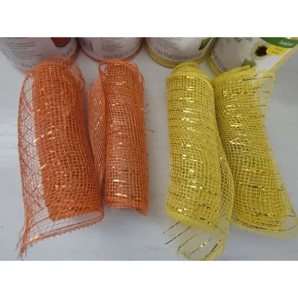 FloraCraft‎ SimpleStyle Decorative Mesh Yellow And Orange Set Of 4 New With Xtra - Picture 3 of 8